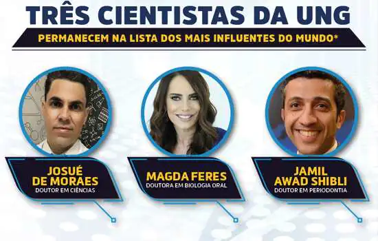 UNG tem três cientistas na lista dos mais influentes do mundo