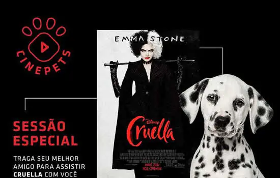 Sessão de cinema Pet Friendly exibe Cruella para cães e tutores