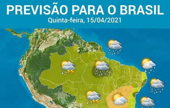 Ar seco no Sudeste. Mais temporais no Norte e no Nordeste