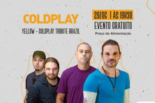 Banda cover do Coldplay se apresenta no Shopping Praça da Moça