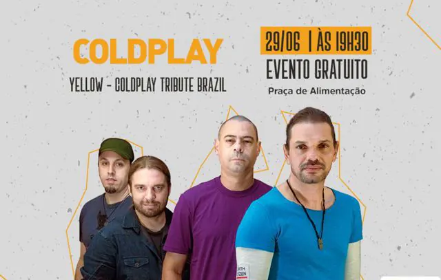 Banda cover do Coldplay se apresenta no Shopping Praça da Moça