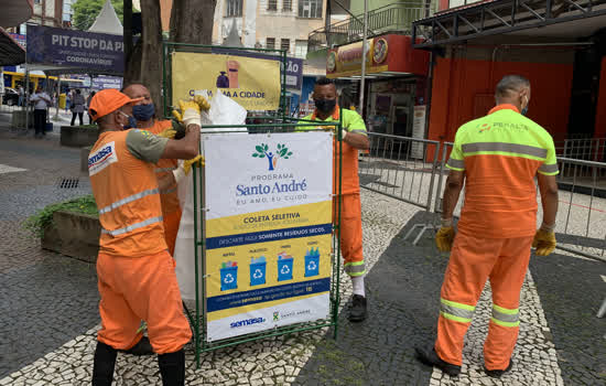 Semasa reforça serviços de coleta e limpeza do Centro comercial de Santo André