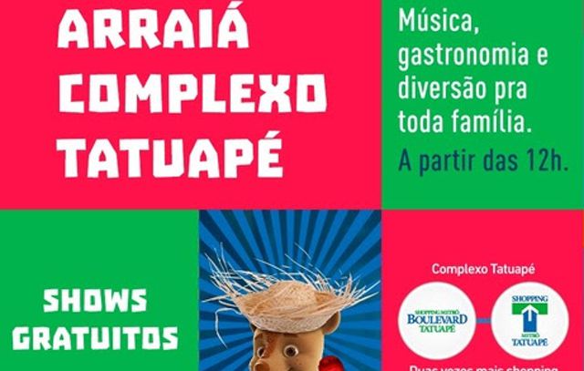 Arraiá do Complexo Tatuapé recebe shows gratuitos de Dudu Nobre e Maneva