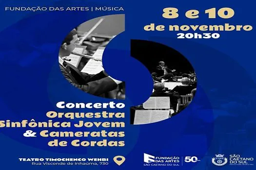 Orquestra Sinfônica Jovem e Camerata de Cordas se apresentam na Fundação das Artes