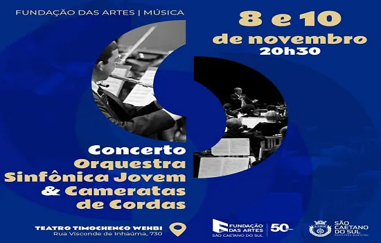 Orquestra Sinfônica Jovem e Camerata de Cordas se apresentam na Fundação das Artes