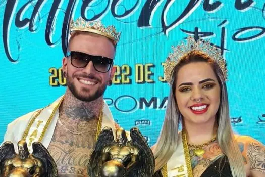 Modelo e personal trainer são eleitos Miss e Mister Tattoo Week Rio 2023