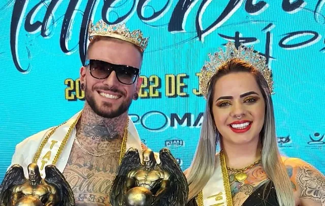 Modelo e personal trainer são eleitos Miss e Mister Tattoo Week Rio 2023