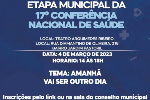 Ribeirão Pires abre inscrições para etapa municipal da 17° Conferência Nacional de Saúde