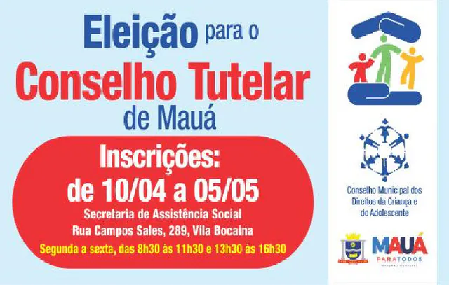 Inscrições para eleição de conselheiro de tutelar de Mauá abrem na segunda-feira (10/04)