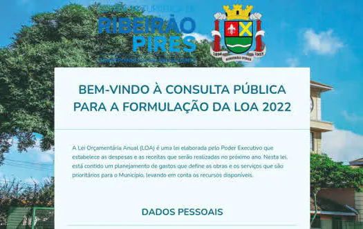 Ribeirão Pires abre consulta popular para elaboração da Lei Orçamentária de 2022