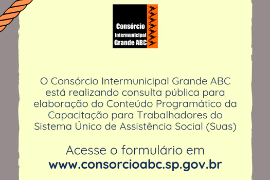 Consórcio ABC abre consulta pública para capacitação sobre SUAS