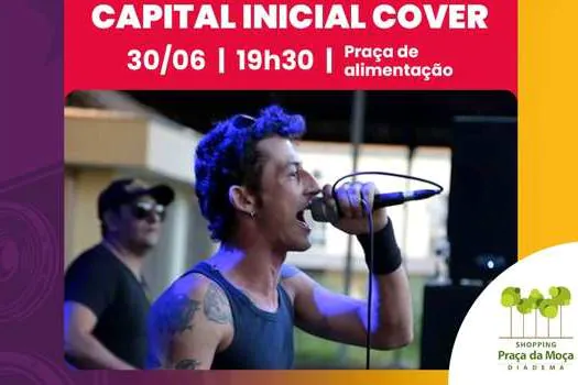 Evento com banda cover do Capital Inicial marca quinta-feira no Shopping Praça da Moça