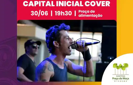 Evento com banda cover do Capital Inicial marca quinta-feira no Shopping Praça da Moça