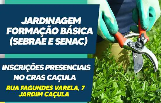 Inscrições para curso de Jardinagem – Formação Básica no CRAS Caçula começam segunda