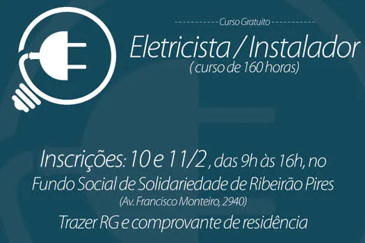 FSS de Ribeirão Pires abre inscrições para curso de Eletricista