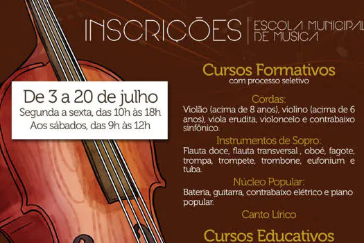 Ribeirão Pires abre inscrições para cursos gratuitos da Escola de Música