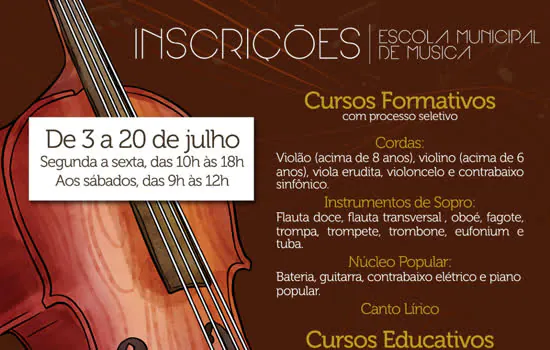 Ribeirão Pires abre inscrições para cursos gratuitos da Escola de Música