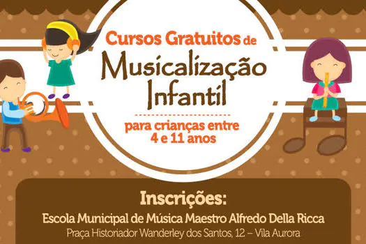 Escola de Música de Ribeirão Pires prorroga inscrições para musicalização infantil