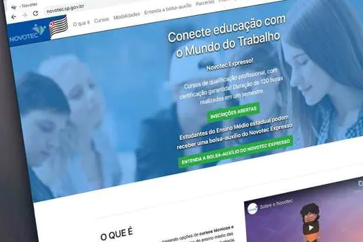 Abertas inscrições para cursos gratuitos de qualificação profissional do Novotec Expresso