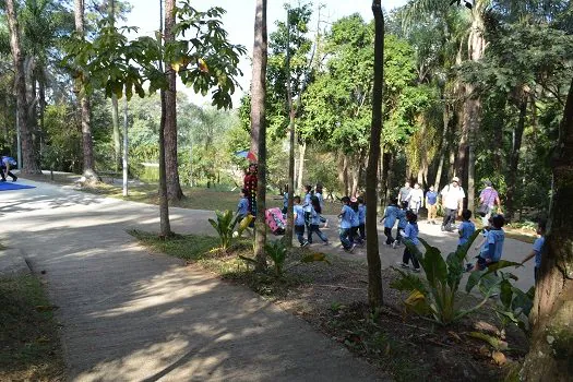 Semasa realiza minicurso sobre benefícios que a natureza proporciona para as crianças