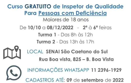 Inscrições de curso do Senai para PcD do Grande ABC terminam na sexta-feira