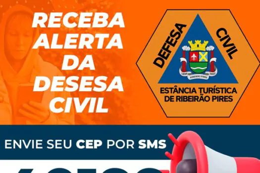 Defesa Civil de Ribeirão Pires divulga SMS para alertas meteorológicos