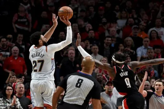 Denver Nuggets derrota Portland Trailblazers com cesta de três a 0s9 do final