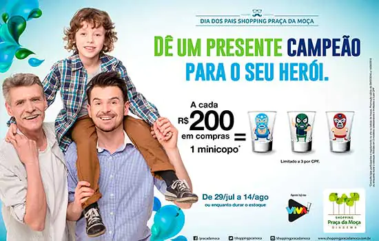 Promoção comprou-ganhou leva presente divertido para os pais