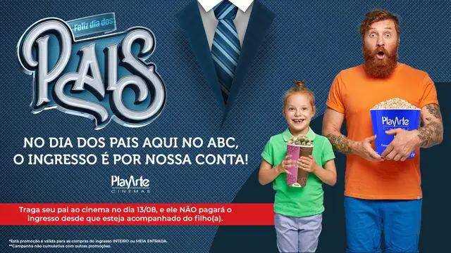 Dia dos Pais tem cinema com ingresso gratuito no Shopping ABC