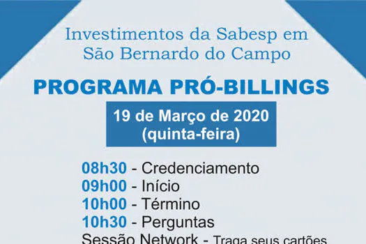 Investimentos da SABESP serão divulgados na ACISBEC