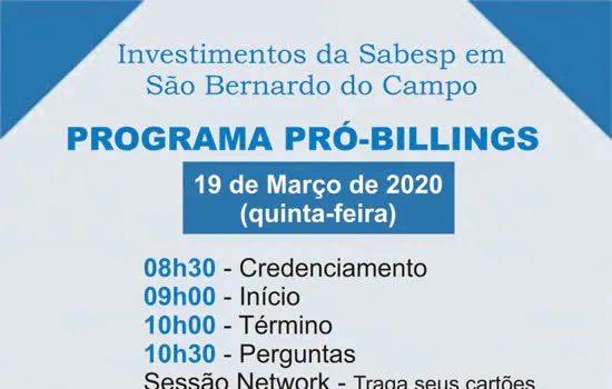 Investimentos da SABESP serão divulgados na ACISBEC