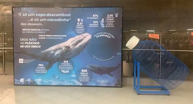 Campanha “Diga não ao plástico de uso único” é realizada na Estação Butantã