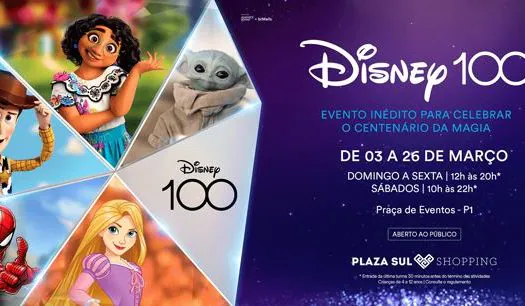 Disney 100 anos: Plaza Sul Shopping recebe evento para comemorar o centenário da marca