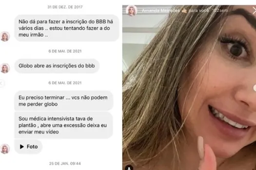 Amanda mandou mensagem privada para DM da Globo antes de entrar no BBB 23_x000D_