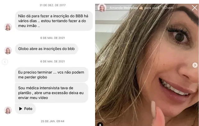 Amanda mandou mensagem privada para DM da Globo antes de entrar no BBB 23_x000D_