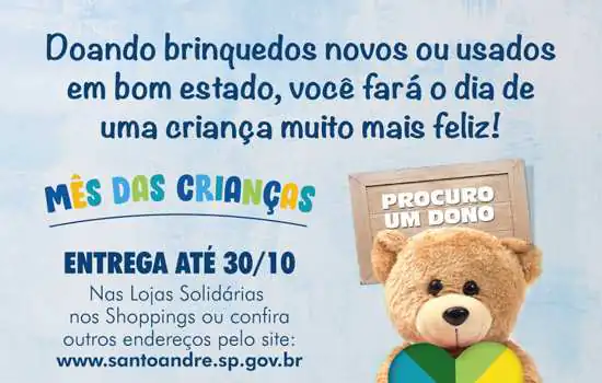 Shopping ABC recebe doações de brinquedos no Mês das Crianças