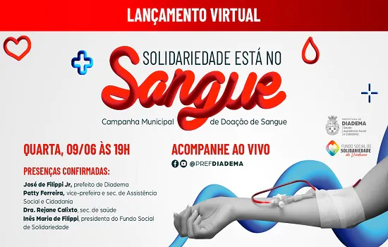 “Solidariedade está no Sangue”: campanha de doação começa dia 9