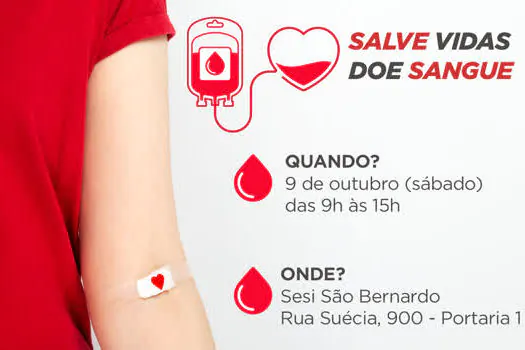 Sesi São Bernardo recebe campanha solidária para doação de sangue neste sábado