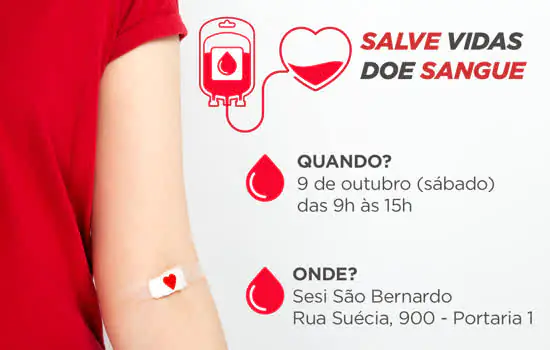 Sesi São Bernardo recebe campanha solidária para doação de sangue neste sábado