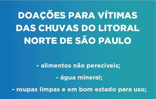 Fundo Social de São Paulo recebe doações para vítimas das chuvas do litoral norte