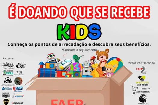 FAEP promove ação solidária em prol das crianças em parceria com artista Bonga Mac