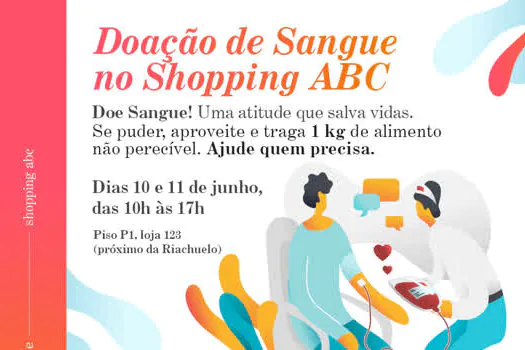 Shopping ABC e Grupo AD apoiam banco de sangue H. Hemo com campanha de coleta itinerante