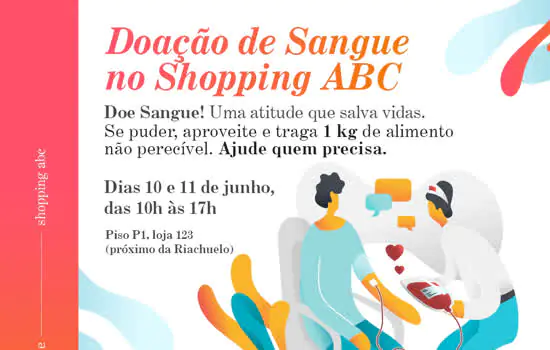 Shopping ABC e Grupo AD apoiam banco de sangue H. Hemo com campanha de coleta itinerante