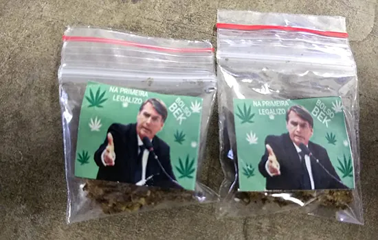 Maconha com fotos de Jair Bolsonaro é apreendida em Mogi Mirim