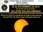 Eclipse Solar Híbrido será observado neste domingo