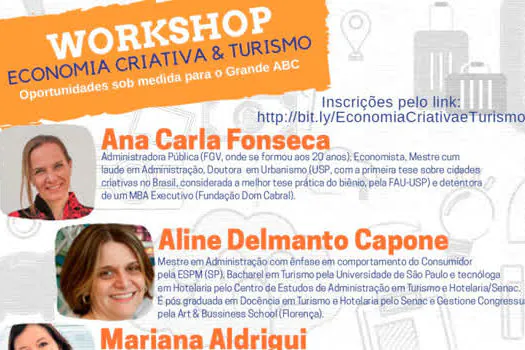 Workshop aborda economia criativa e turismo nesta quinta-feira (17/6)