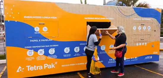 Tetra Pak instala container destinado à reciclagem em Santo André