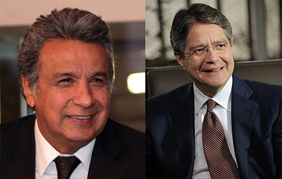 Lenin Moreno e Guillermo Lasso concorrem à presidência do Equador