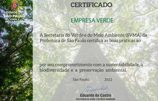 União Química recebe certificado de Empresa Verde da cidade de São Paulo