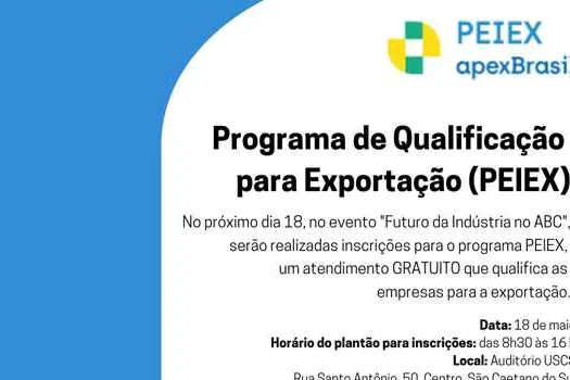 Empresários do Grande ABC podem se inscrever em programa de qualificação para a exportação